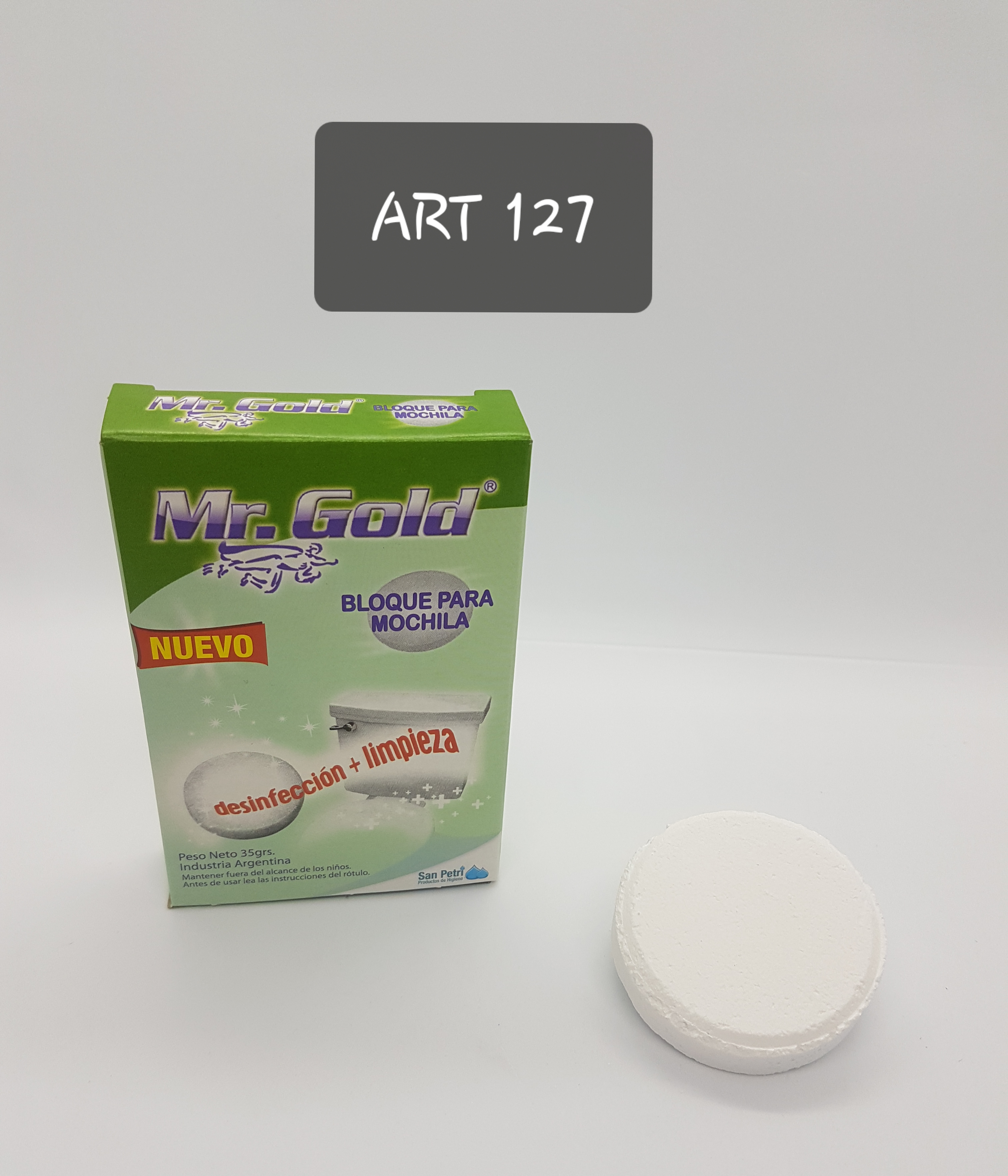 BLOQUE MOCHILA AZUL /VERDE/CLORO x 50 gr