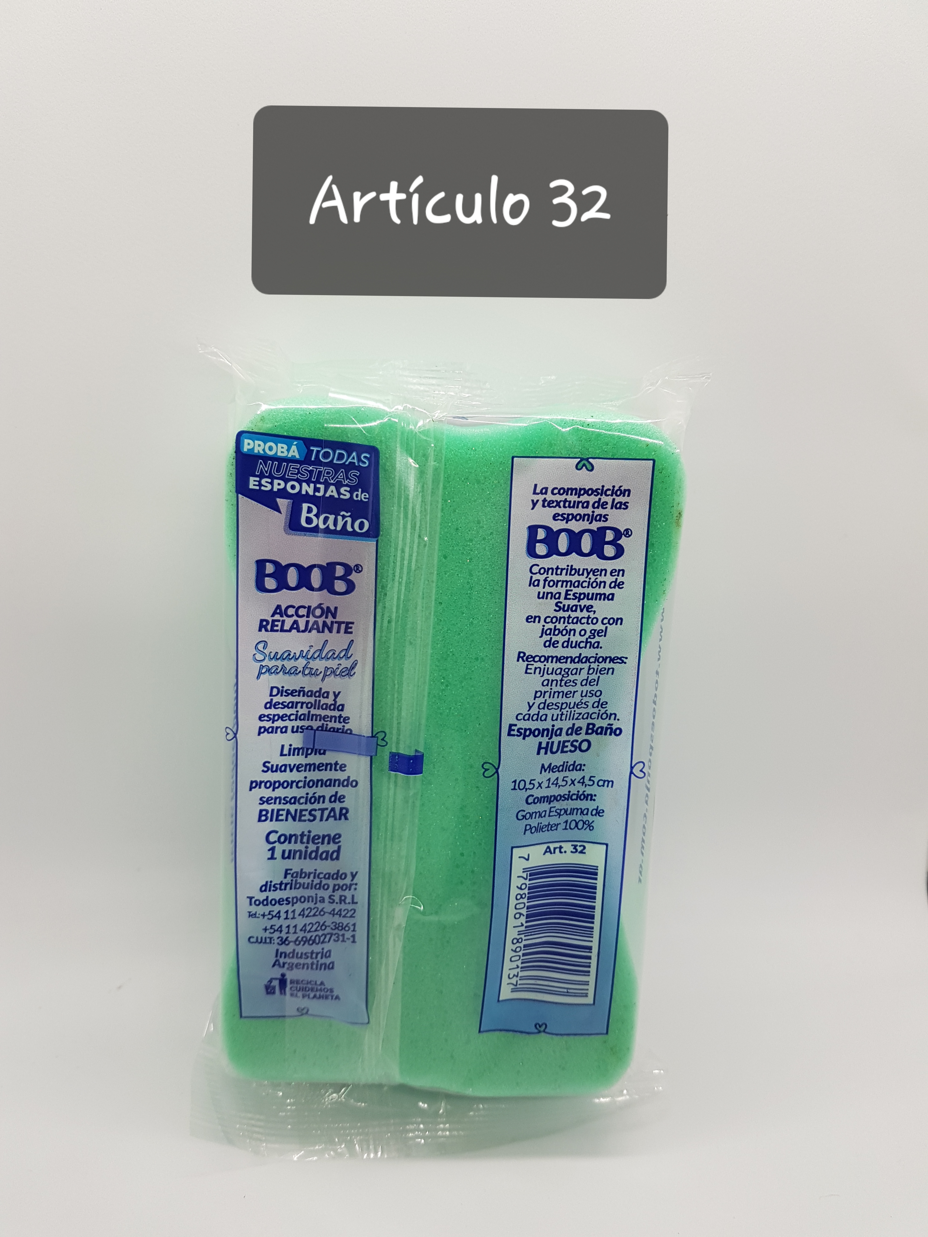 ESPONJA DE BAÑO HUESO 