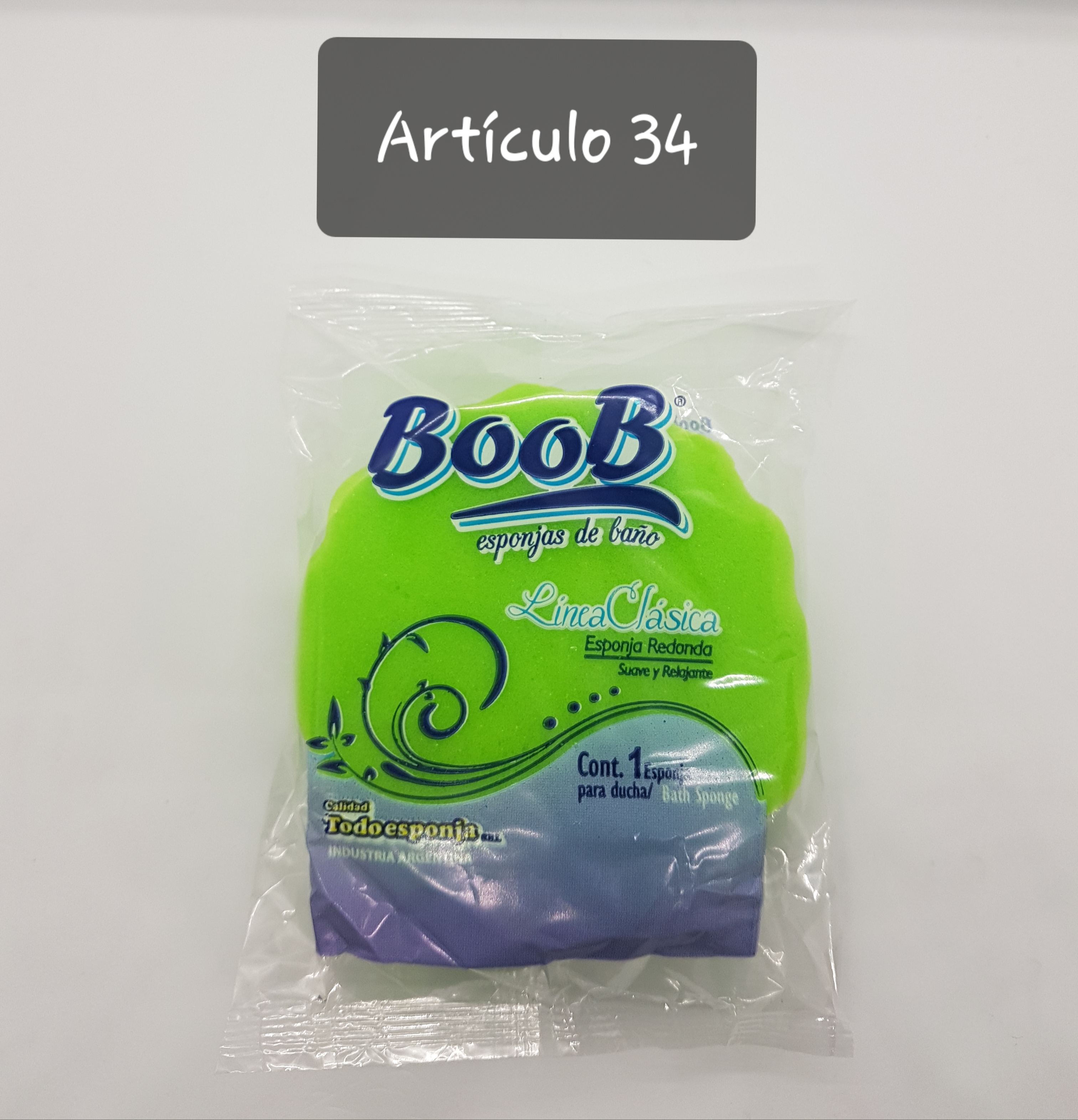 ESPONJA DE BAÑO REDONDA 