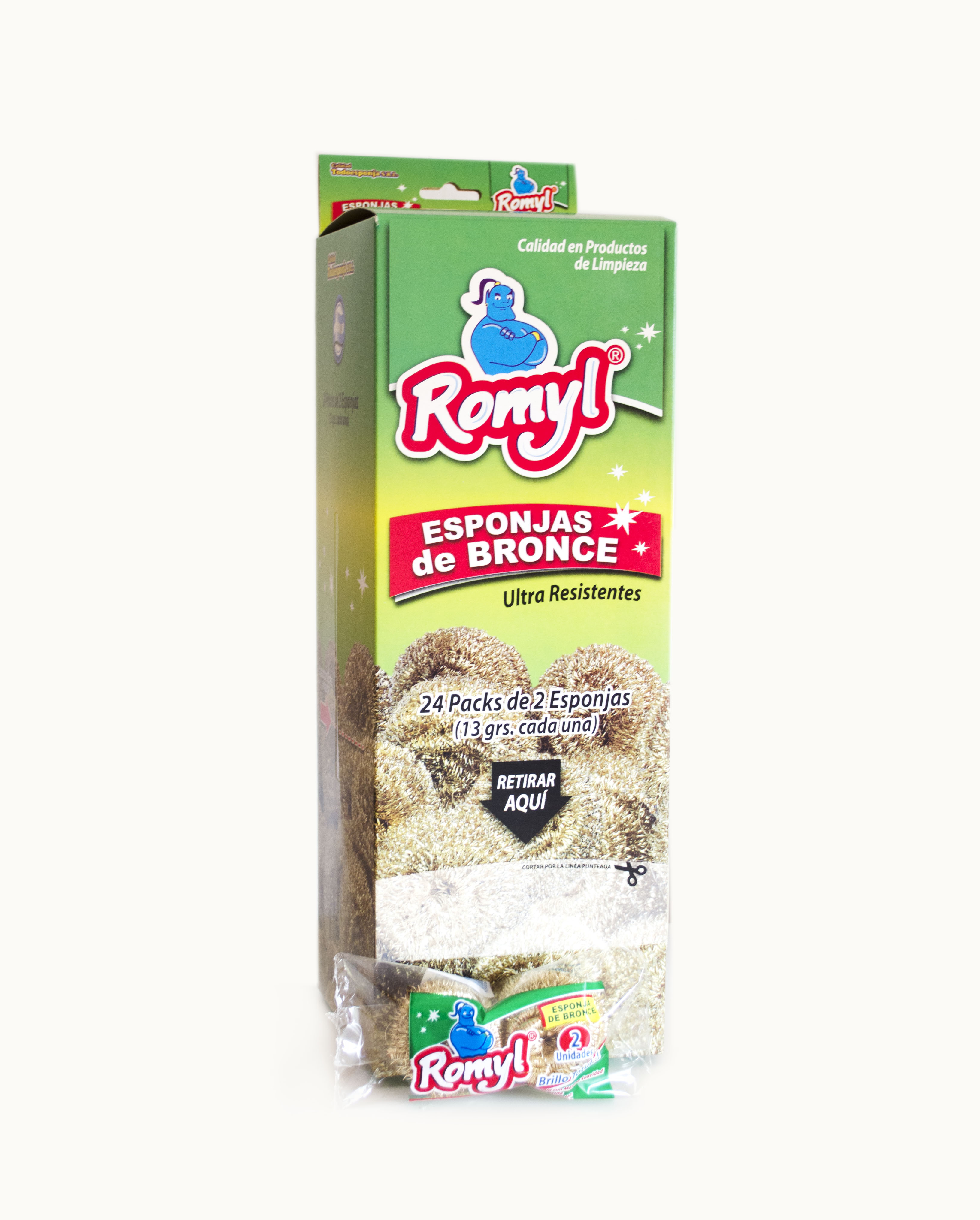 ESPONJA DE BRONCE x2 un. caja exibidora x 24 paq.