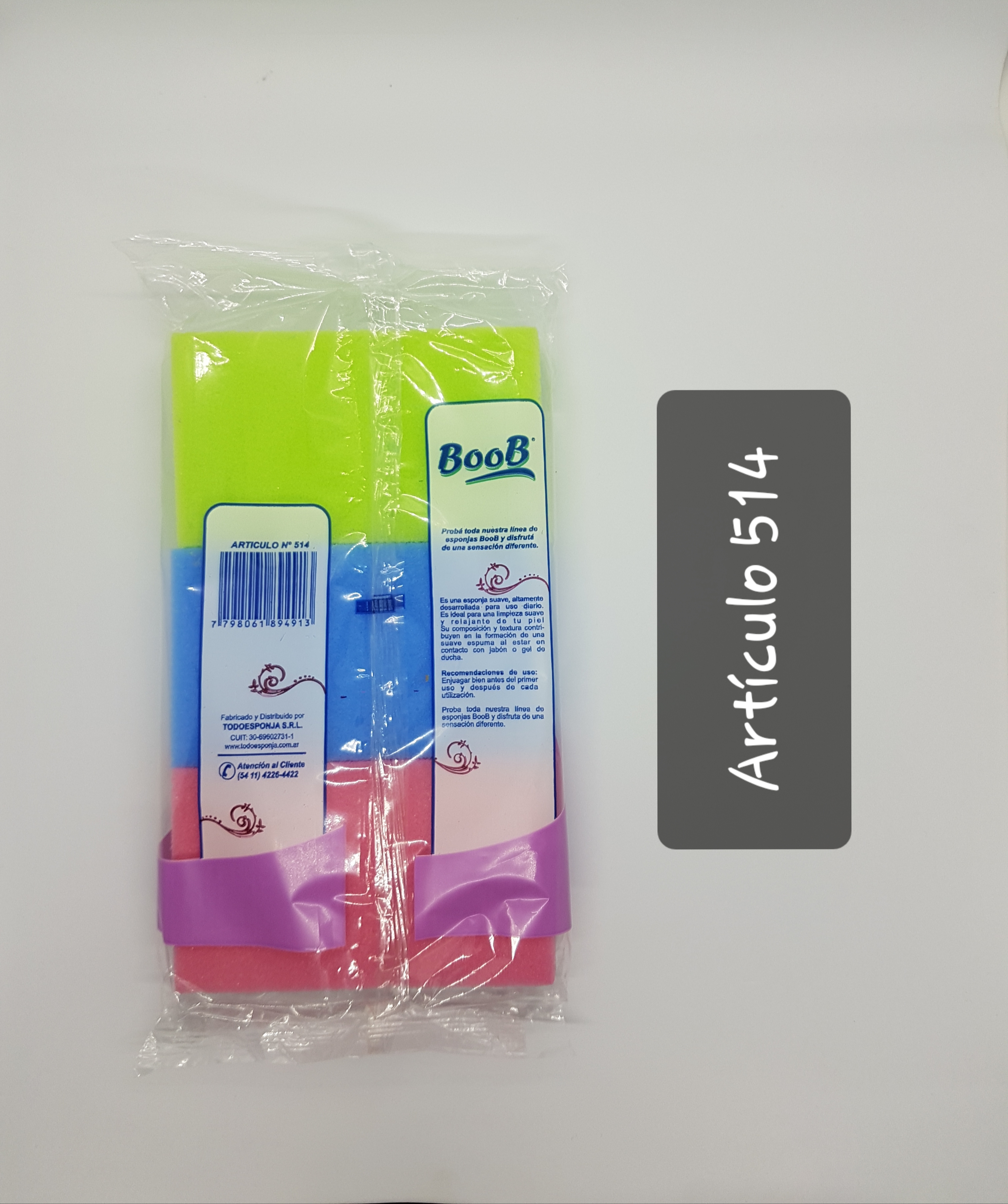 PACK AHORRO ESPONJA DE BAÑO RECTA x 3un.